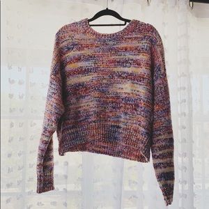 Multicolor spackle cropped sweater